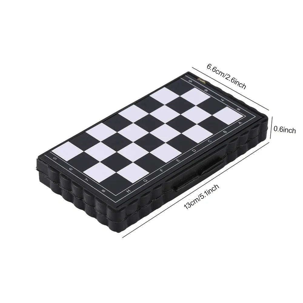 Mini Magnetic Chess Set for Kids - Portable Folding Plastic Chessboard Outdoor Friendly Travel Board Game