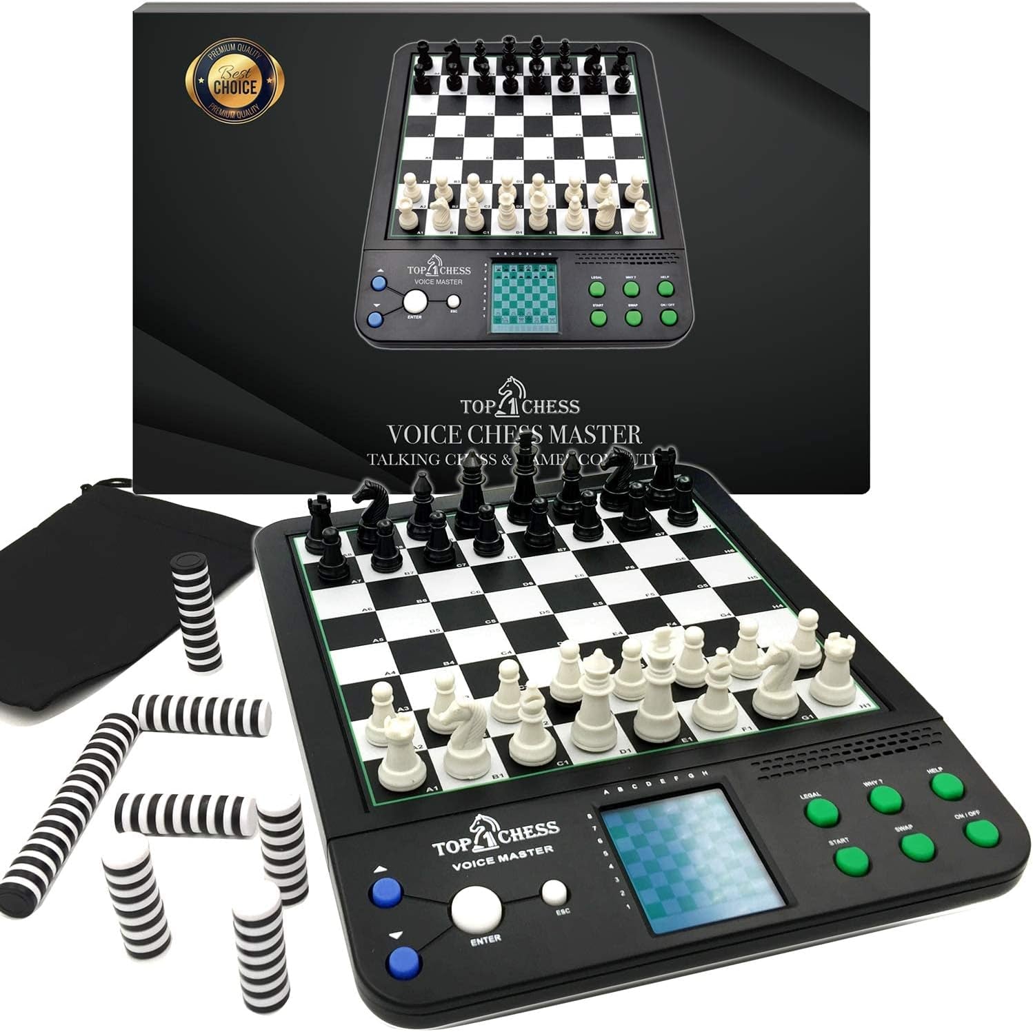 Electronic Chess Set for All Ages | Voice-Enabled Chess Teaching System | Ideal for Beginners to Enhance Strategy Skills