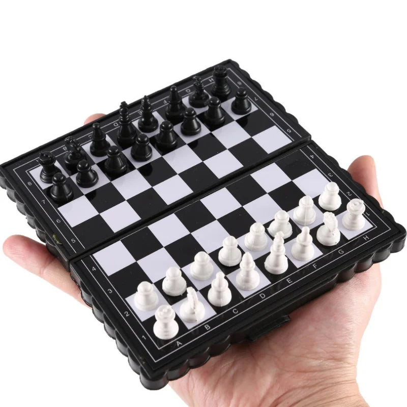 Mini Magnetic Chess Set for Kids - Portable Folding Plastic Chessboard Outdoor Friendly Travel Board Game