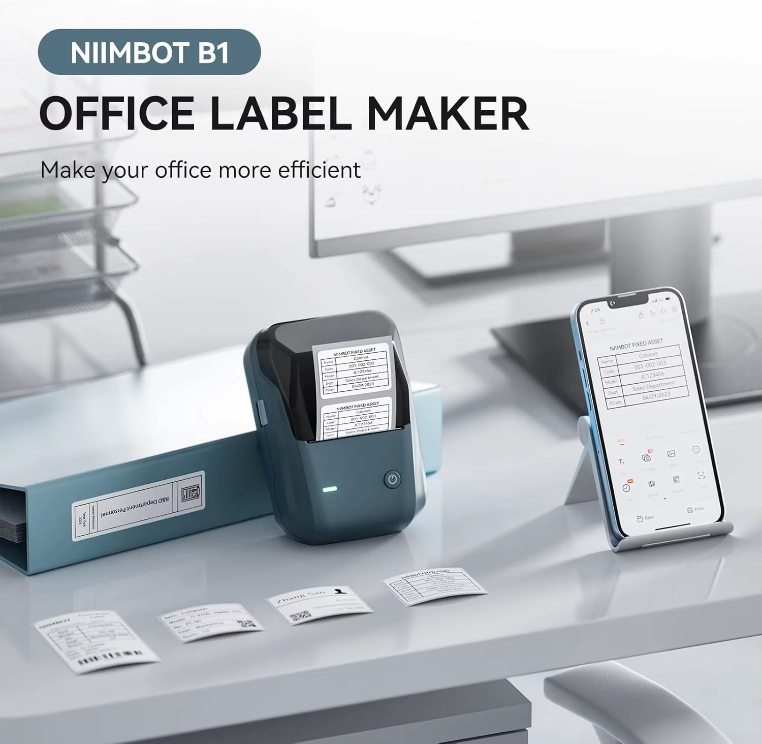 B1 Mini Label Thermal Printer Portable Self-Adhesive Bluetooth Maker Machine for round UV Tag Stickers Labels Rolls