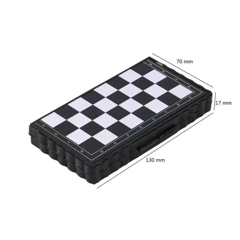 Mini Magnetic Chess Set for Kids - Portable Folding Plastic Chessboard Outdoor Friendly Travel Board Game